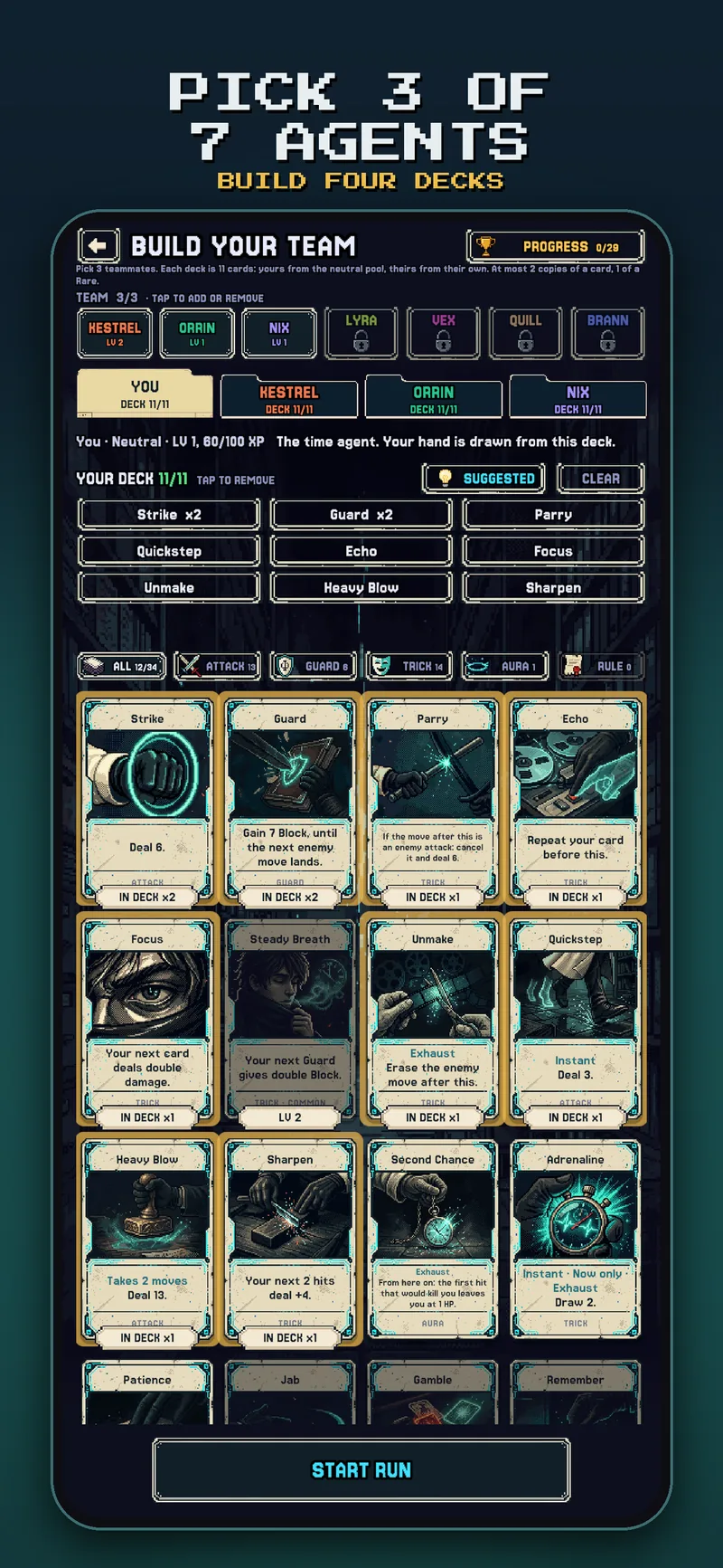 Build your team and decks