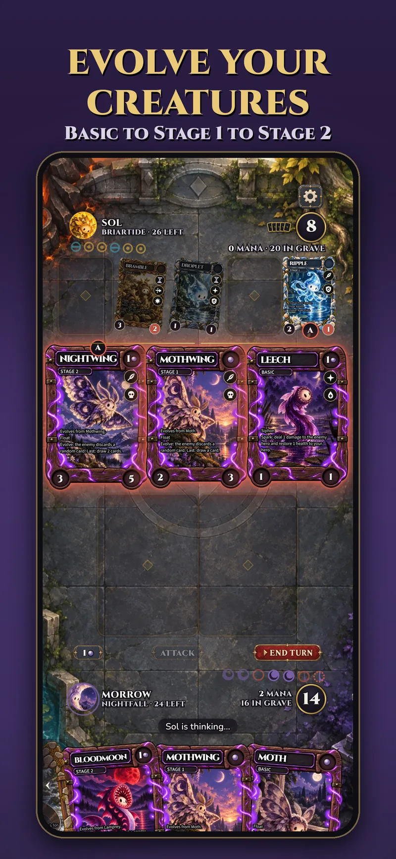 Evolve your creatures: Nightwing and Mothwing